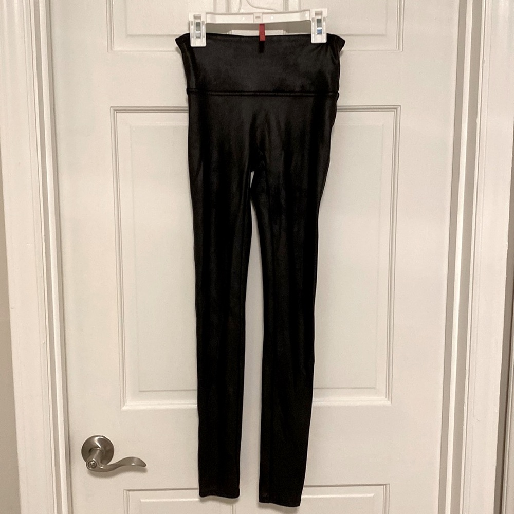 Spanx black faux leather leggings size small! Excellent condition!